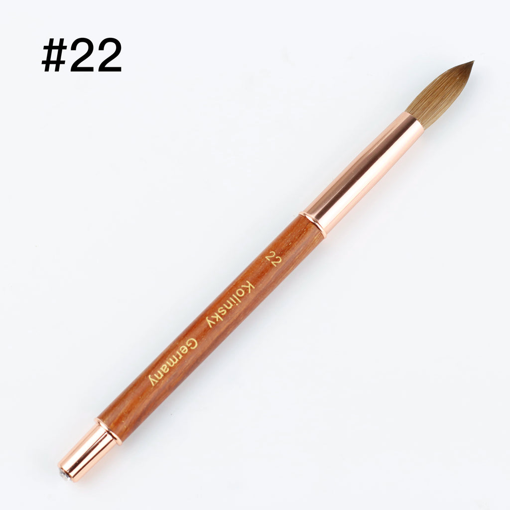High Quality Nail Brush Custom LOGO Wood Handle 100% Pure Kolinsky Sable Acrylic Nails Art Brushes with Box
