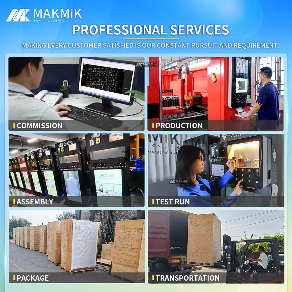 MK New High-End Perfume Vending Machine Multi-Function with HD Display and Card Reader for Beauty Salons Hotels and Stores