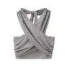 PB&ZA Women 2024 Summer New Fashion Hanging Neck Linen Tank Tops Vintage Backless Thin Straps Female Camis Chic Tops