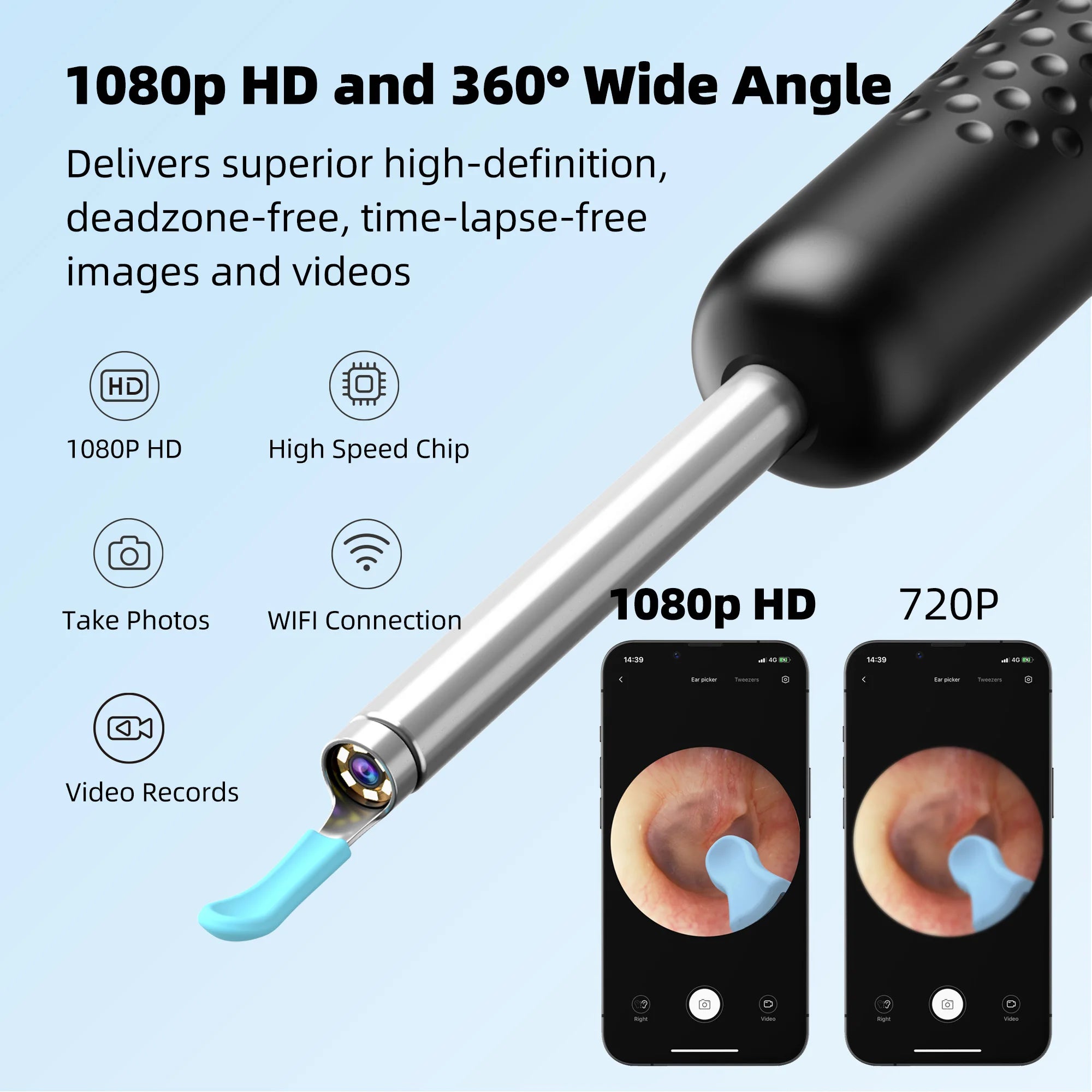 For R1 Hot Visual Ear Endoscope Ear Cleaner with HD 1920x1080P 30fps 3-Axis Gyroscope Camera-Product Entry Into CVS Pharmacy