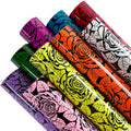 9PCS Rose Pattern Artificial Leather Set 8.2 "x11.8" A4 Can Be Used for DIY Making Jewelry, Bags, Hair Accessories, Earrings