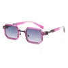 2026 Trendy Fashion Sunglasses Unisex Vintage Gradient Irregular Square Frame Green/Gray/White Options UV400 Protection