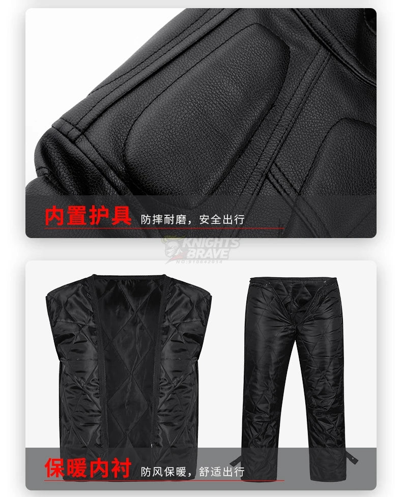 GHOST RACING Winter Motorcycle Jacket Leather Chaqueta Moto Men Waterproof Moto Suit Motorbike Riding Jacket Motocross Jacket