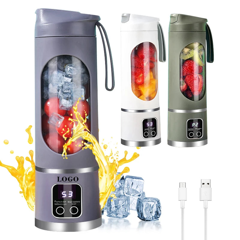 Cordless Ice Crusher Heavy Duty Portable Blender USB Rechargeable Blender Mixer Juice Maker
