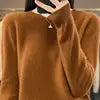 S-XXL Round Neck 100% Cashmere Knit Women's  Pullover Loose Bottom Sweater Autumn/Winter New Solid Color Sweater