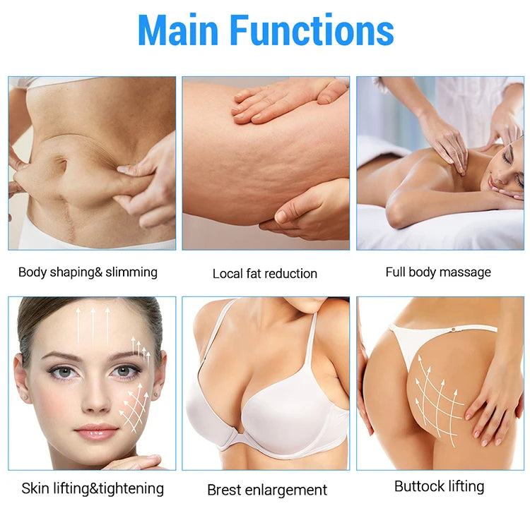 Vertical 4 In1 Vacuum Heating 8 Vibration Heads G8 Massager Cellulite Removal G8 Body Slimming Machine with 33 Cups