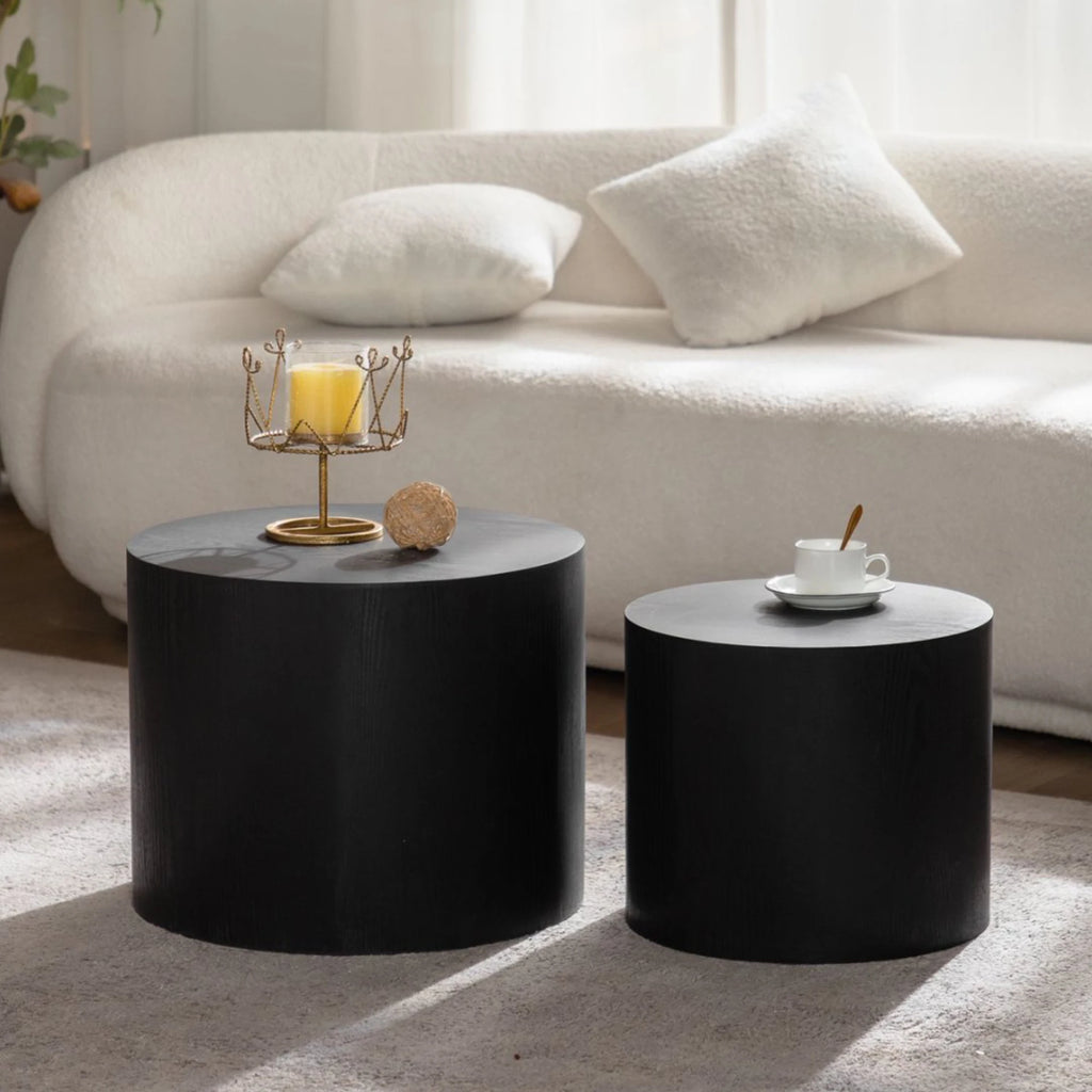 Nesting Modern Coffee Table Set 2 Wooden Foldable for Small Space Living Room Furniture