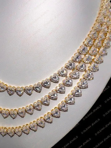 IGI Certified Women's Trendy 14K Lab Grown Round Diamond 37 GM Gold Yellow Gold Link Chain Necklace for Parties