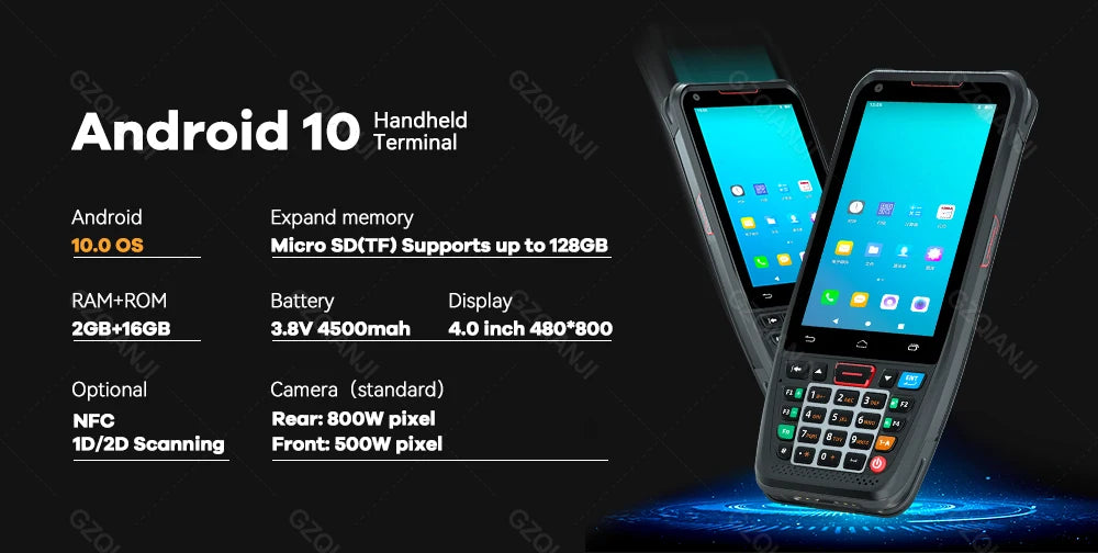 Android 10 Handheld Terminal PDA Honeywell Barcode Scanner 1D 2D Scanner Portable Data Collector with 4G WiFi Bluetooth NFC