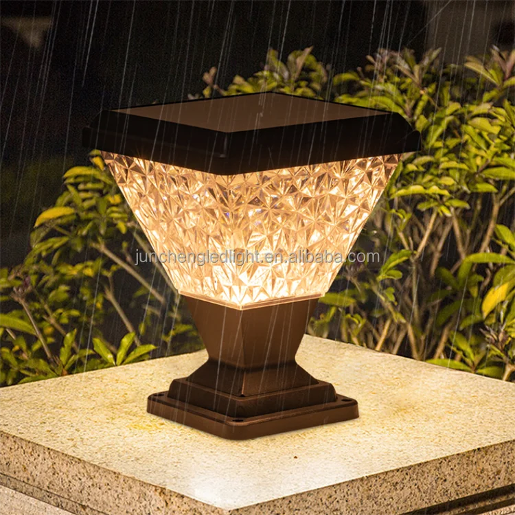Outdoor Solar Pillar Light Gate Aluminium IP65 Waterproof Garden Solar Fence Light