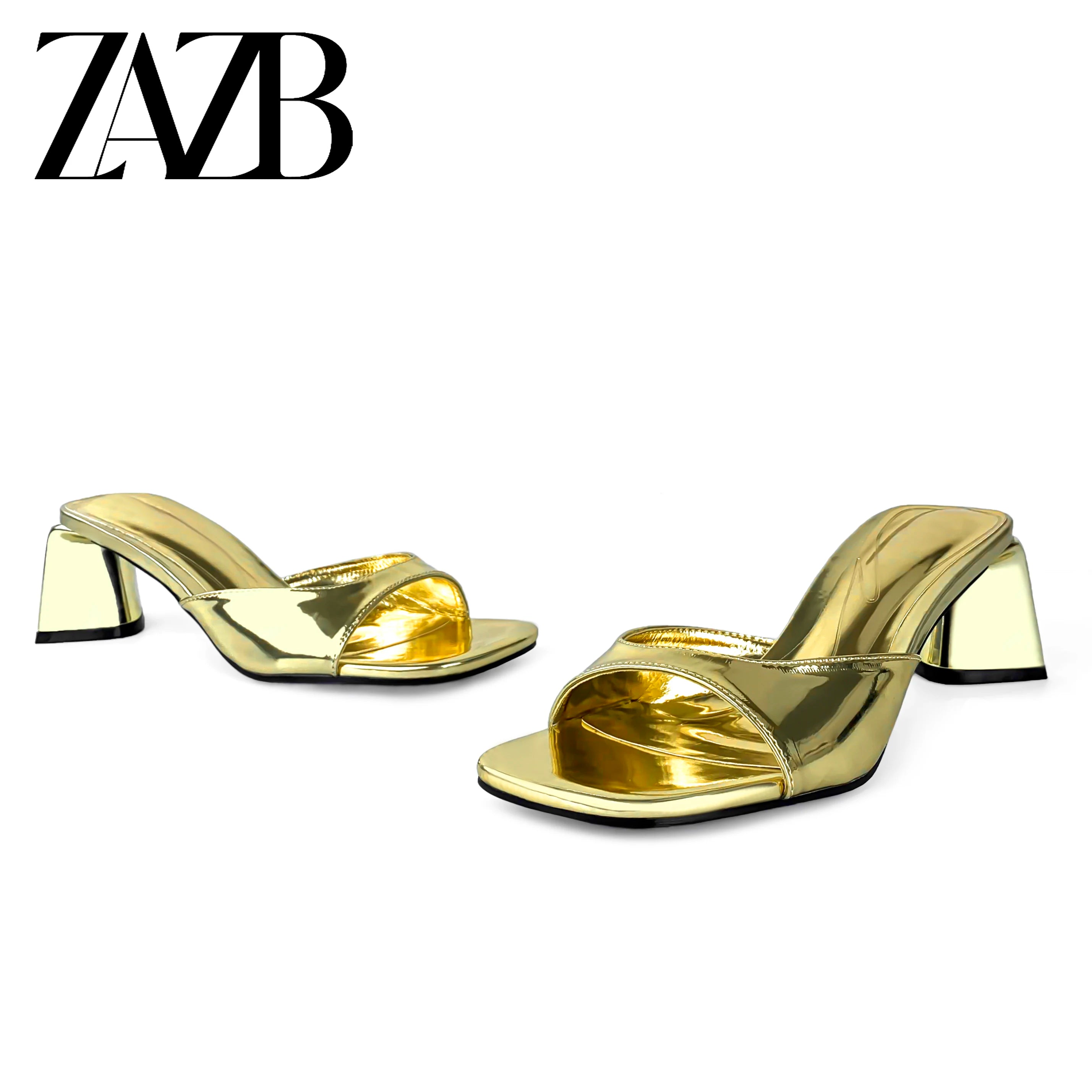 ZAZB Brand Custom Leather High Heels Shoes for Women Sandals Luxury slippers Wedding Bride Ladies and Chaussures Pour Femmes