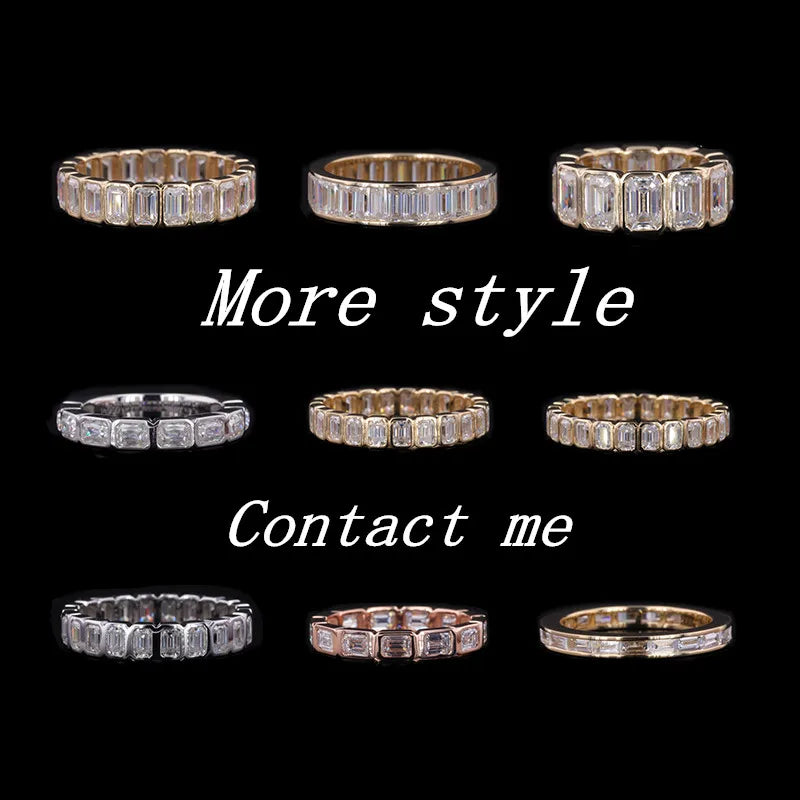 Lab Grown Diamonds Bezel Setting Wedding Band DEF VS HPHT CVD 2.5MM Round Cut Diamonds Rings 10k Solid Gold Bezel Eternity Band