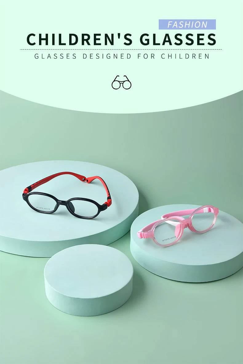 Secg Brand Children's Glasses Silicone Frames For Boys And Girls Students Super Light Comfortable Myopia Frames With Gasses
