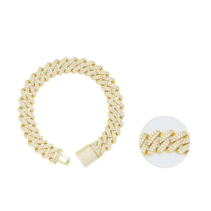 Luxury Hip Hop Moissanite Iced Cuban Chain Jewellery for Men and Women in Gold and Silver Bold Premium Urban Statement Design