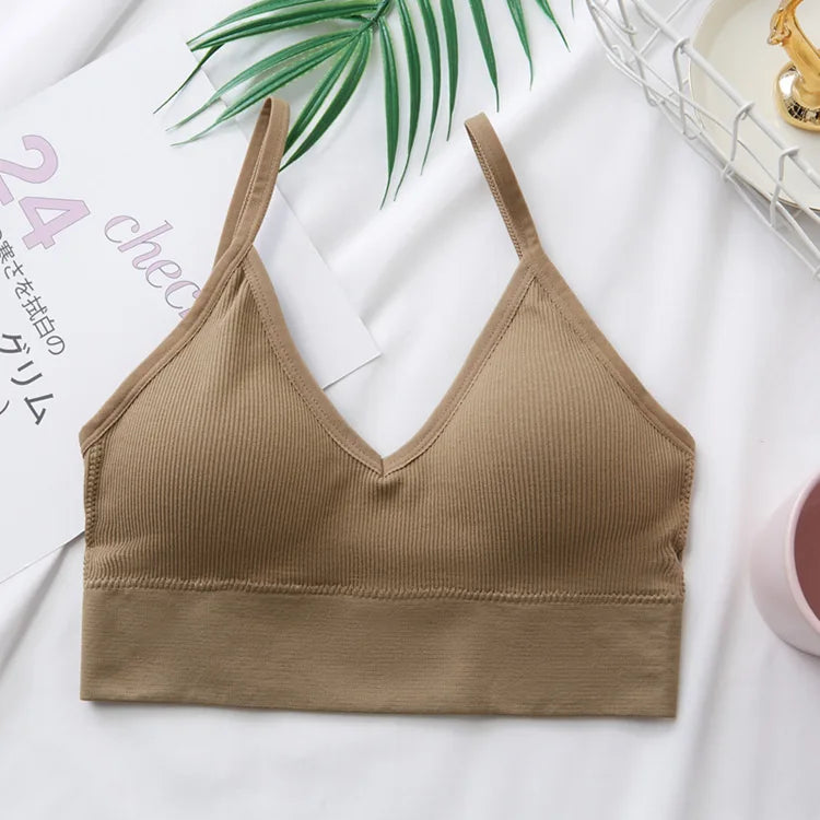 Women Sports Bra Tube Top Push-Up Bra Padded Crop Top Seamless Underwear Female Streetwear Tank Tops Removable Pads Camisole