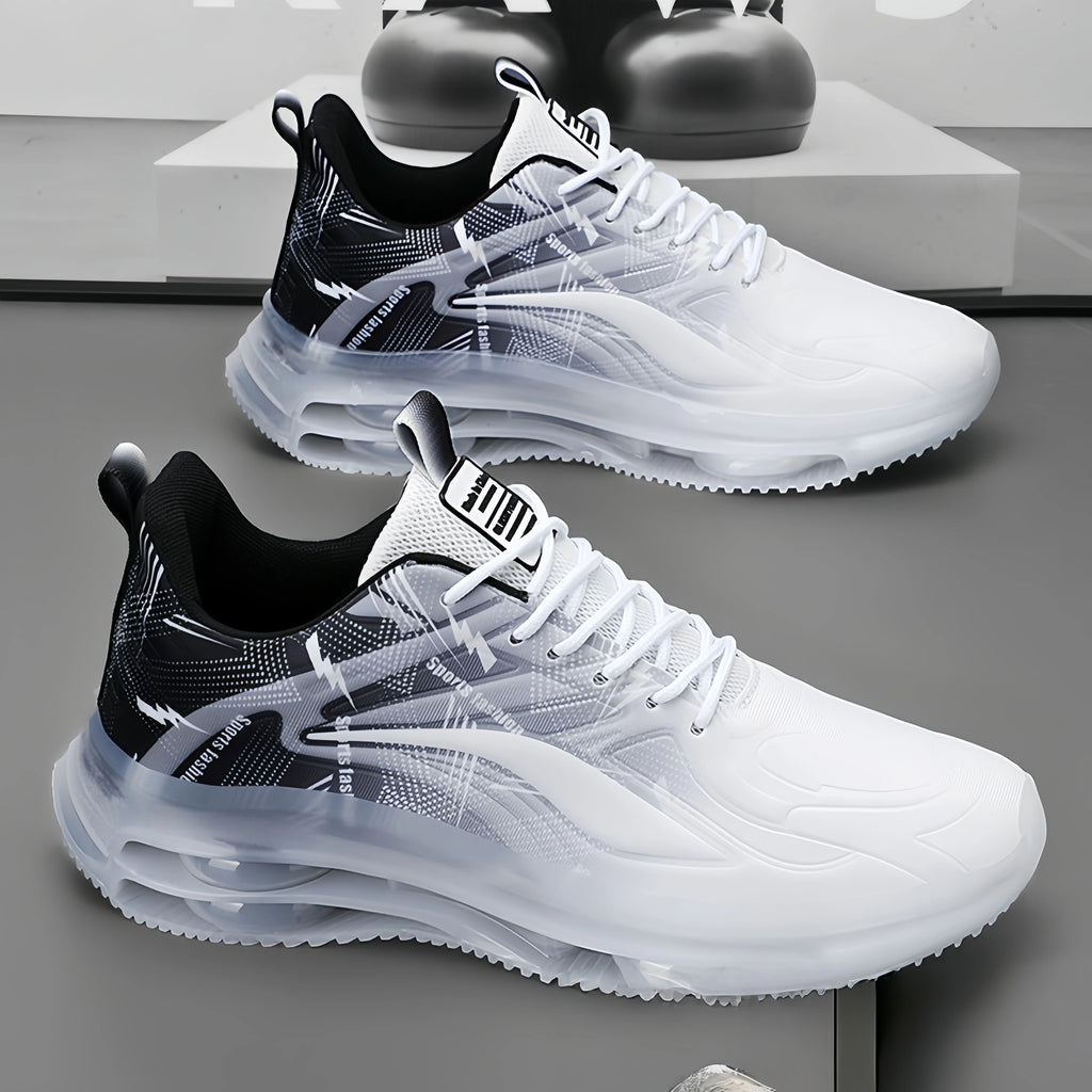 Men's Air Cushion Running Shoes Breathable Gradient Mesh Athletic Sneakers Non-slip Shock-absorbing Sports Footwear