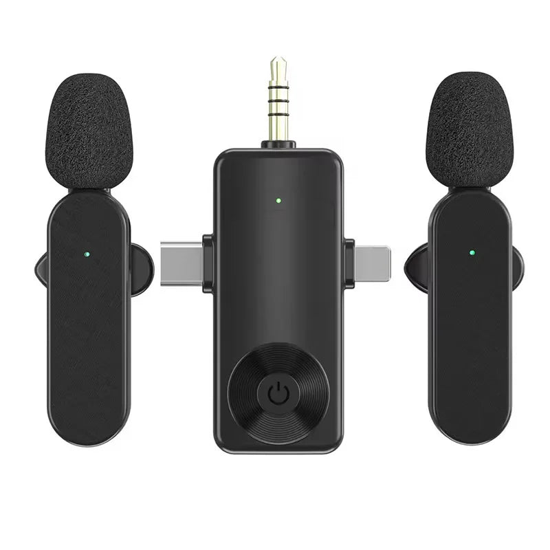 2025 Mini Wireless Lavalier Microphone 3-in-1 Interface for Live Recording on IOS Android Mobile Phones Cameras Type C Connector