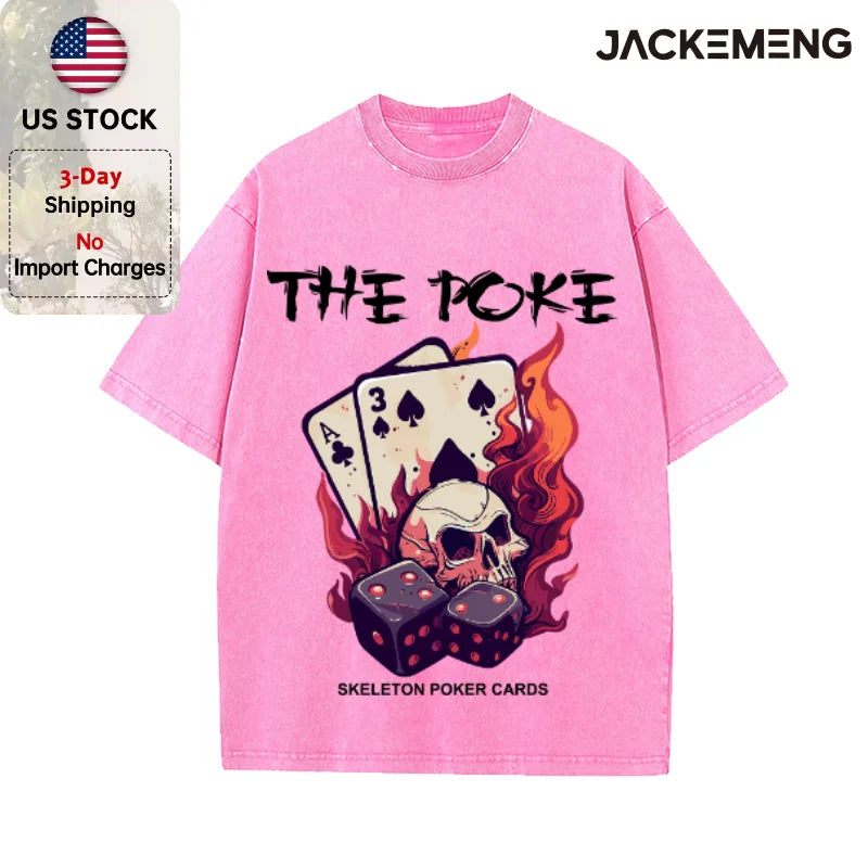 Oversized Vintage Retro Gothic Skull Streetwear Print Tshirt USA Stock Wholesale Y2K Casual Tee