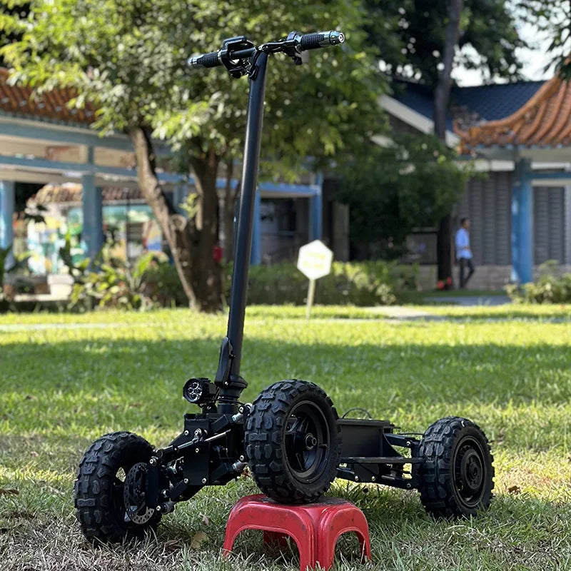 Factory Wholesale 11 Inch 4 Wheel 4WD Electric Off-Road Scooter, Foldable Tilting Body High Speed Vehicle OEM ODM