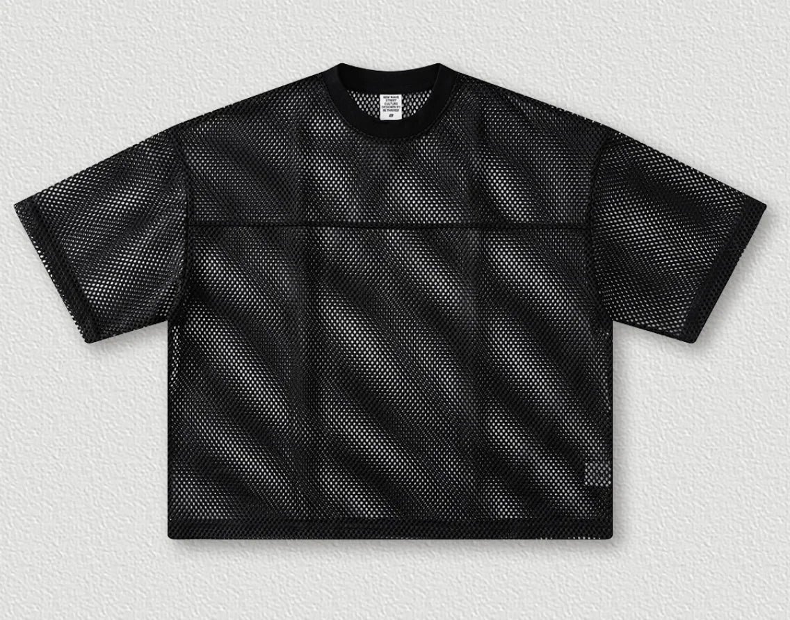 Crew Neck Mesh Jersey T-shirt Outdoor Oversize 240gsm T-Shirts Street Style Soccer Mesh Blank Printing Customized