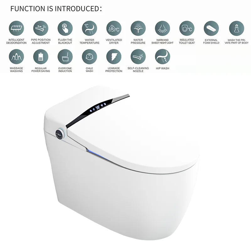 Automatic flushing without water tank integrated black electronic intelligence