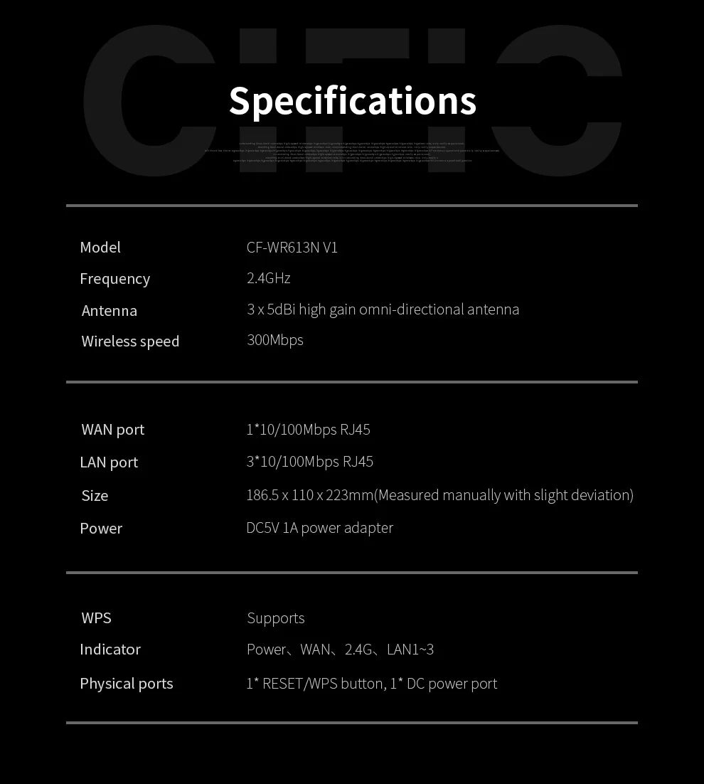COMFAST CF-WR627AX AX2700 WiFi6 Mesh Router Gigabit Dual Band 2.4G+5.8GHz One-Click Mesh Whole Home Coverage 4 High Gain Antenna