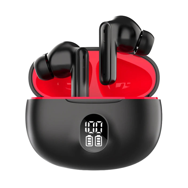Type-C Fast Charging Wireless Earphones with Digital Display 20 Hours Battery Life IPX-6 Waterproof Hi-Fi Sound Touch Control
