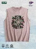 Skull & Roses Graphic Washed Vest US Warehouse 3 Colors Cotton Tank