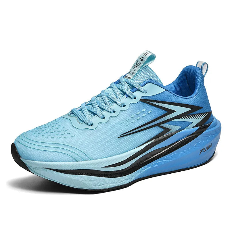 Candy Colors Breathable Mesh Men Athletic Shoes with Advanced Cushioning Carbon Plate Insole Lightweight Sports Running Sneakers