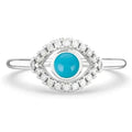 Natural Turquoise Birthstone Ring 925 Sterling Silver Gold Plated Classic Constellation Design Minimalist Women's Ring