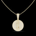Gold Plated Minimalist Diamond Medallion Pendant Necklace Sparkling Link Chain Luxury Jewelry for Wedding Engagement