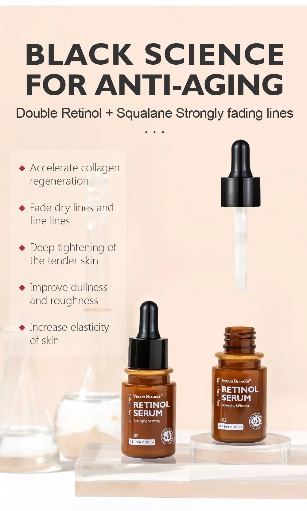 VIBRANT GLAMOUR Retinol  Face Serum Moisturizing 30ML
