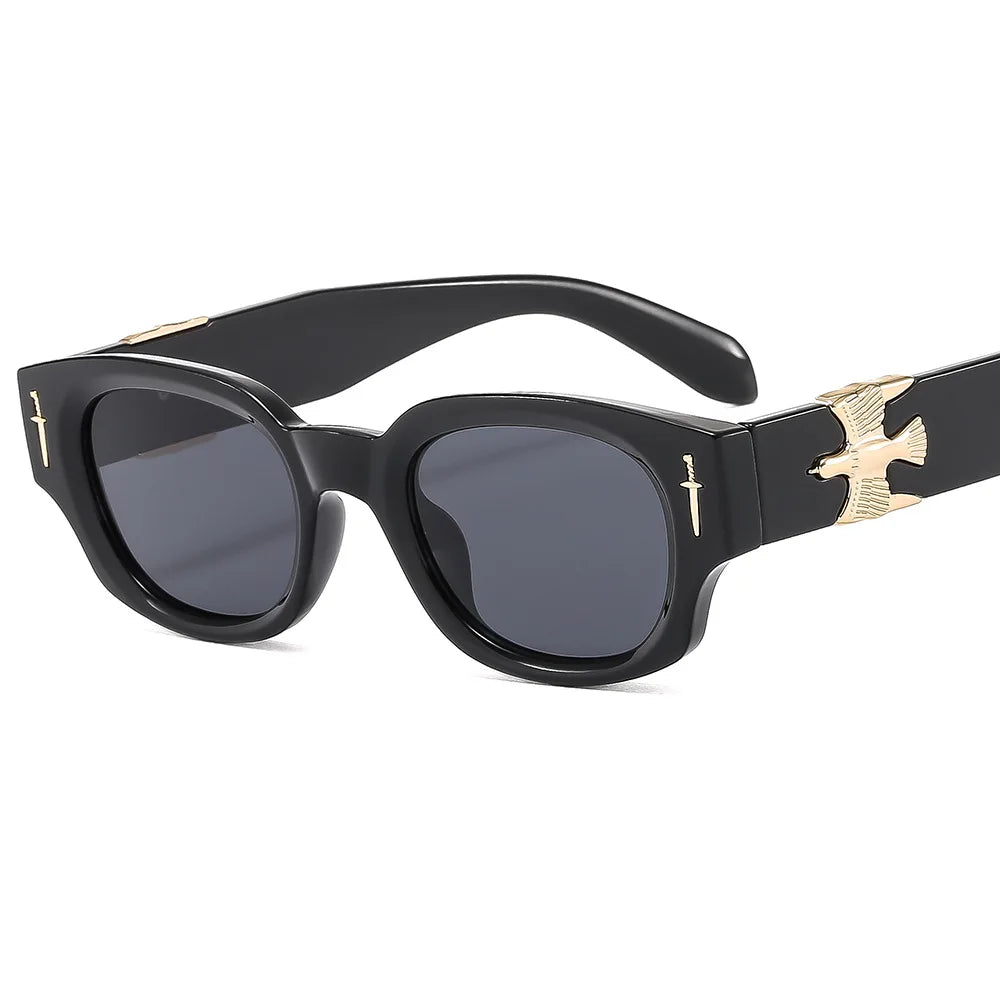 Sunglasses 2024 Fashion Small Cat Eye Eyewear High Quality Frame Custom Women Metal Decoration Sunglasses Wholesale UV400