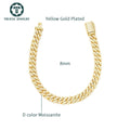 VVS Mossanite Diamond 8-20mm Iced Out  925 Sterling Silver Sharp Angeled Cuban Link Chain Hiphop Trendsetter Bracelet.
