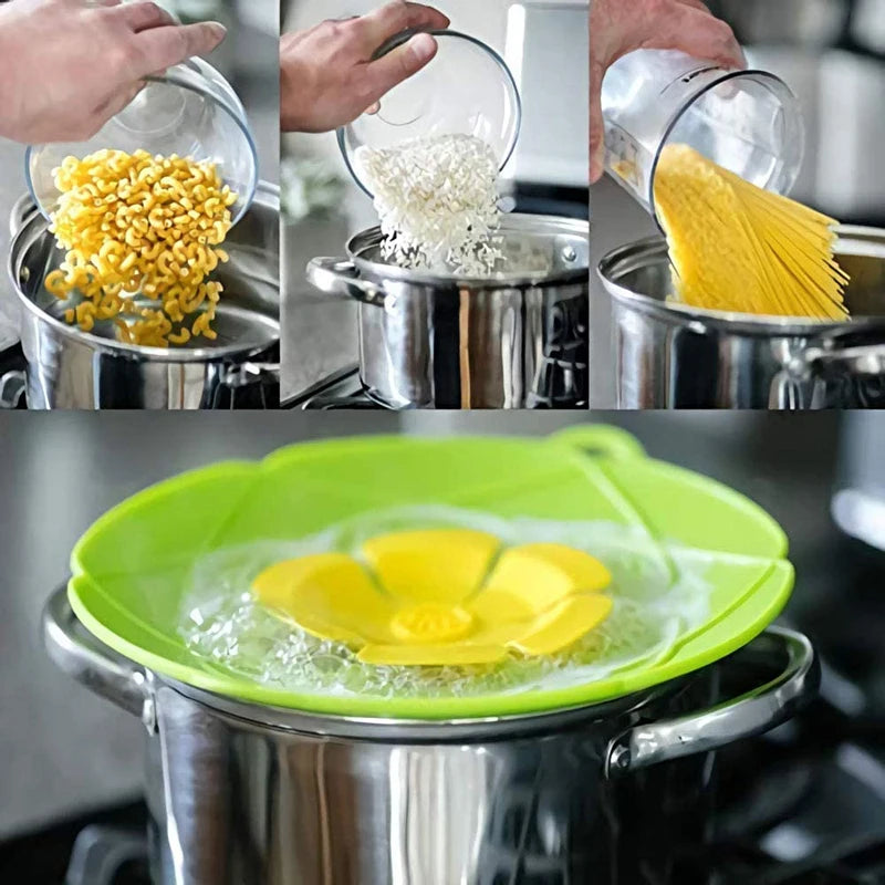 Silicone lid Spill Stopper Cover Pot Pan Cover  Kitchen Accessories Flower Shape Cookware Cooking Tools Kitchen Gadgets