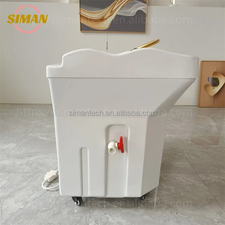 Siman 60L Water Tank for Spa Barber Shop Portable Adjustable Height Washing Hair Bowl Shampoo Basin Sink Popular Salon Furniture