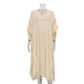 New Frock Design Ladies Smocked Clothing Pyjamas Lounge Night Sleep Abaya Dubai 2024 Modest Dress Ruffle Cotton Long Dresses
