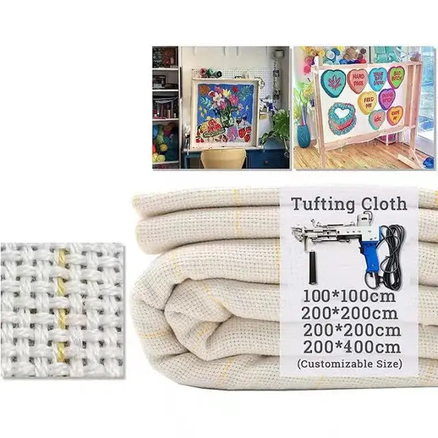 Factory White Embroidery Fabric Roll 2*10m Tufting Rug Backing Cloth Primary Monks Tufting Gun Cloth for Rug Carpet