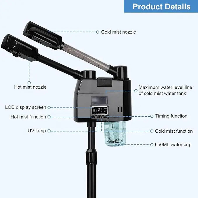 Hot & Cold Facial Spa Face Steamer Beauty Skin Care Professional Facial Steamer Salon Equipment