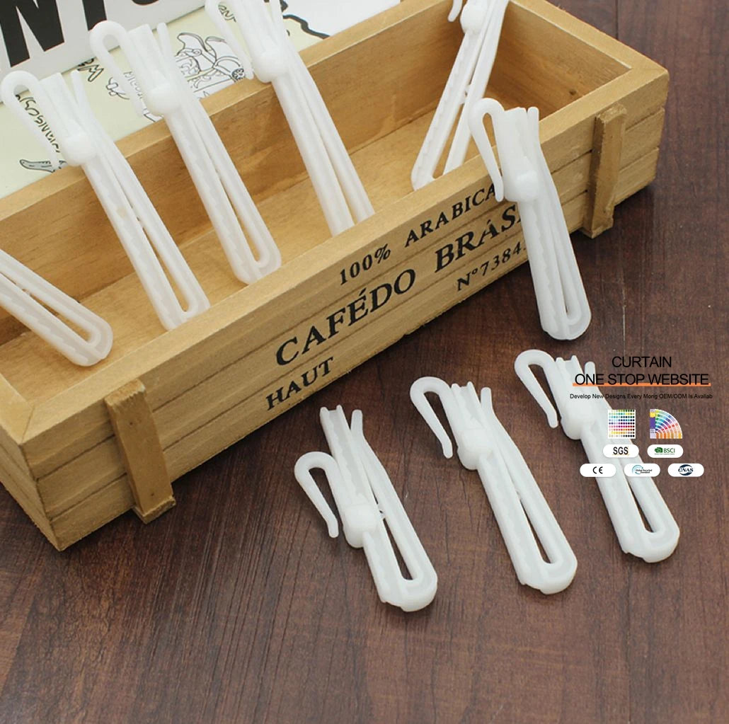 Adjustable Pinch Pleat Hook Depth Pinch Pleat Locking Curtain Tape Clip for Door Curtain Shower Curtain