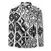 Personality Red Black Gradient Polynesian Printed Shirts Long Sleeve Big Size Men Shirt Hawaii Island Casual Shirts