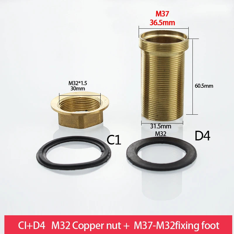 Copper kitchen sink hot and cold faucet accessories base fixed foot screw nut 30 plus filament