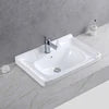 Modern Classic Rectangular Single-Hole Faucet Mount Lavatory Sink Solid Surface Washbasin Single-Hole Faucet Bathroom Vanity