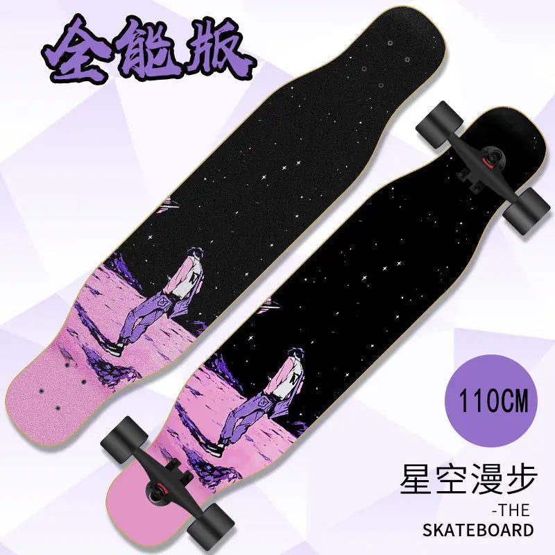Beginners Long Board Skateboard Female Male Adults Students Teenagers Four-Wheel Magnesium Alloy Walking Dance Board China