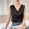 Milan New Style Hot Selling Ladies Spring Summer Autumn Luxury V-neck Real Silk Halter tank Top Women