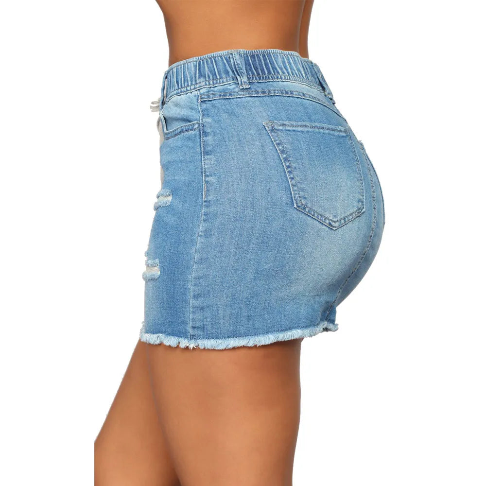 Women's Summer Ripped Denim Short Skirt Fashion Sexy Skinny Pack Hip Skirt Denim Mini Skirt 2020 New Arrival