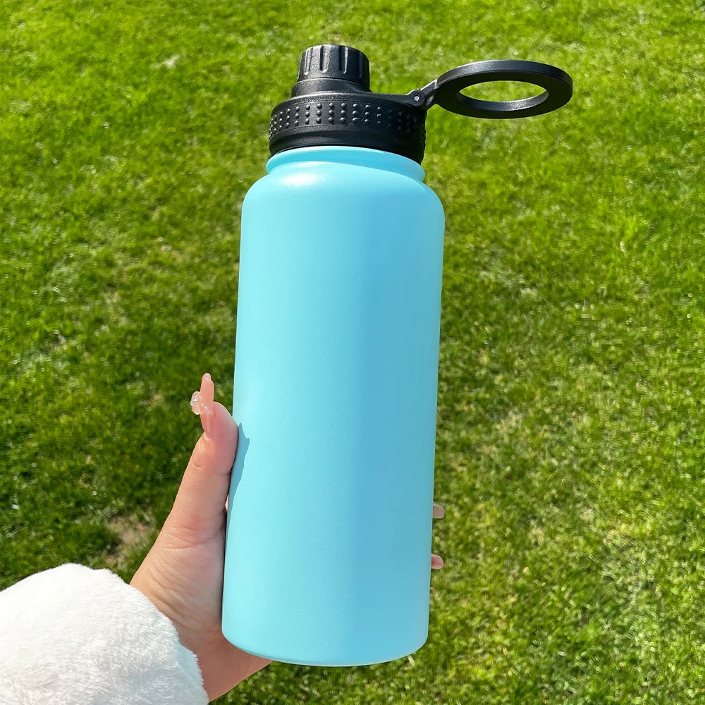 1 Pack USA Warehouse RTS Rose Red Copper Plated 32oz Stainless Steel Water Bottle with Magnetic Rings for Laser Engrave