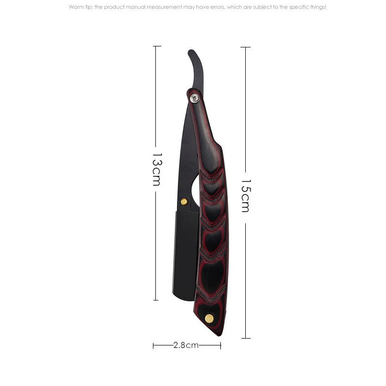 wooden trimmer manual shaver professional straight edge stainless steel sharp barber razor folding shaving blade shave beard cut