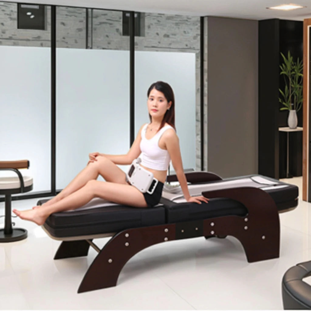 Advanced Therapeutic Jade Massage Bed with Natural Stone Rollers Therapy for Neck and Full Body Therapy Functions