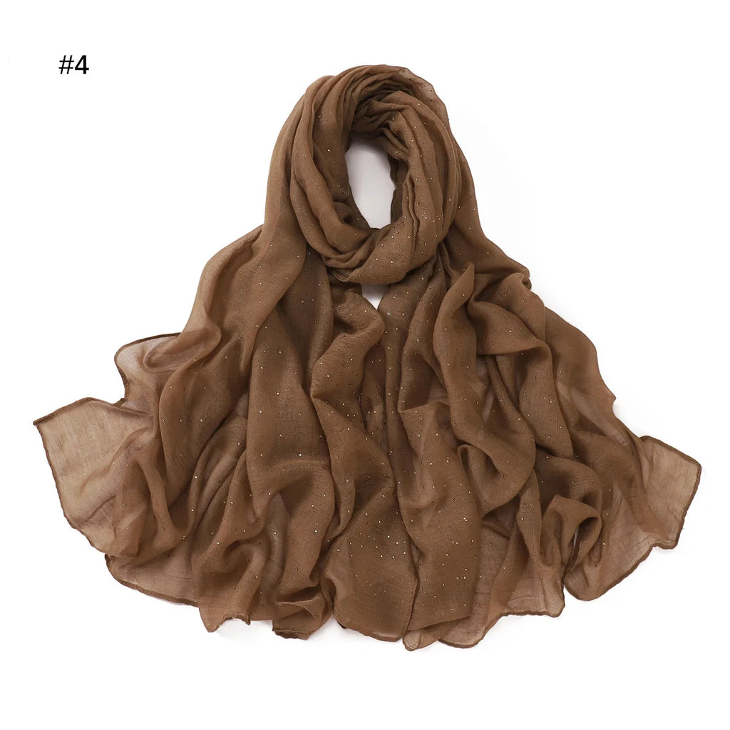 Zifeng OME Travel Photo Art Pure Color Full Star Hot Diamond Cotton Linen Monochrome Cape Scarves & Shawls